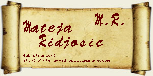 Mateja Riđošić vizit kartica